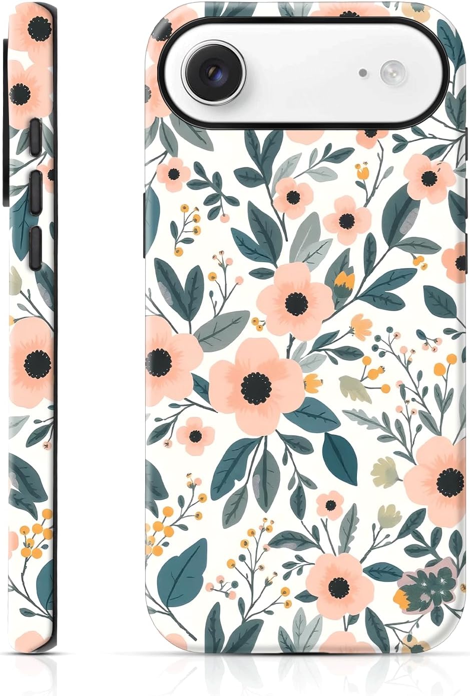 for iPhone 17 Air Case Peach Floral Pattern HD Scratch-Resistant Drop-Resistant 2-Layer Hard Case Minimalist Gift