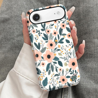 for iPhone 17 Air Case Peach Floral Pattern HD Scratch-Resistant Drop-Resistant 2-Layer Hard Case Minimalist Gift