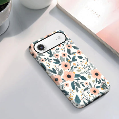 for iPhone 17 Air Case Peach Floral Pattern HD Scratch-Resistant Drop-Resistant 2-Layer Hard Case Minimalist Gift
