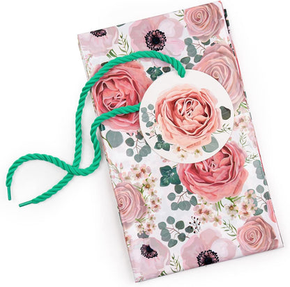 56" Large Plastic Gift Bag - Pink Floral Jumbo Bike Bag Gift Wrap for Birthdays, Mother's Day, Wedding, Baby Shower, Parties, or Any Occasion - 56" H x 36" W