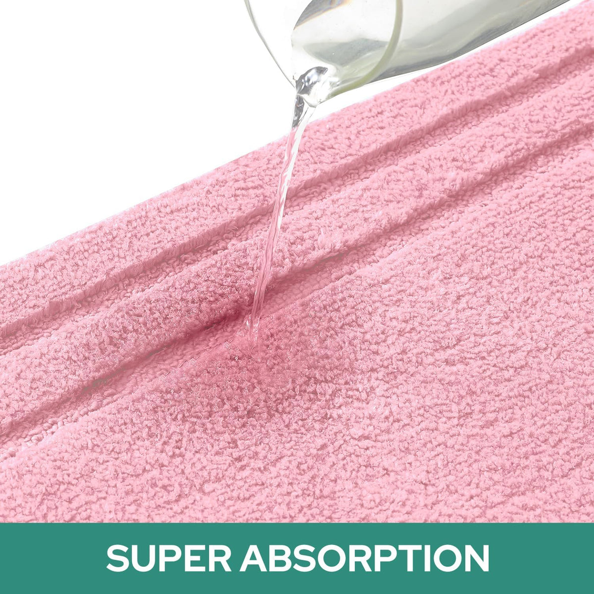 Light Pink Microfiber Bathroom Rugs Set of 3, Non Slip Bath Mats
