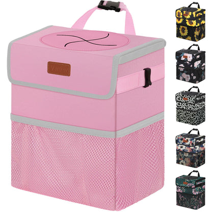 Car Trash Can with Lid Leak Proof Car Accessories for Women