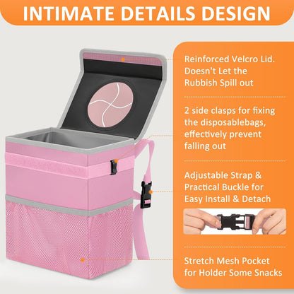 Car Trash Can with Lid Leak Proof Car Accessories for Women