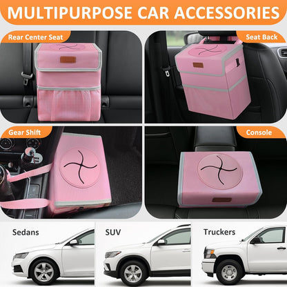Car Trash Can with Lid Leak Proof Car Accessories for Women