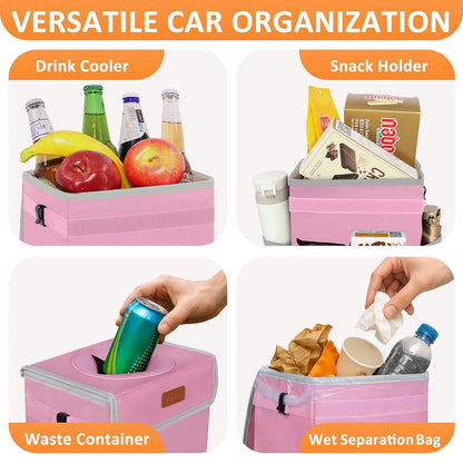 Car Trash Can with Lid Leak Proof Car Accessories for Women