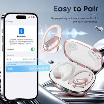 Wireless Earbuds, Sports Bluetooth Headphones, 80Hrs Playtime Ear Buds with LED Power Display, Noise Canceling Headset, IPX7 Waterproof Earphones for Workout/Running