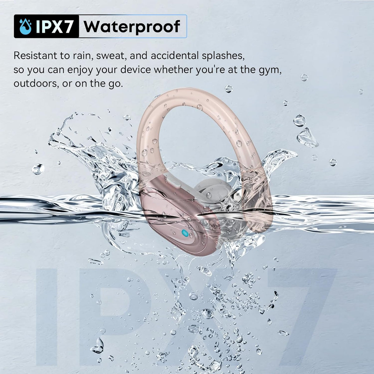Wireless Earbuds, Sports Bluetooth Headphones, 80Hrs Playtime Ear Buds with LED Power Display, Noise Canceling Headset, IPX7 Waterproof Earphones for Workout/Running