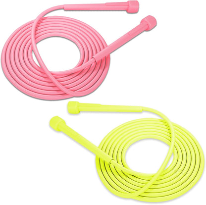 2 Pack Adjustable Jump Rope, Tangle-Free Skipping Rope for Women Men, Lightweight Speed Rope, Workout Exercise Rope for Fitness Boxing Adult Gym Outdoor Beginner