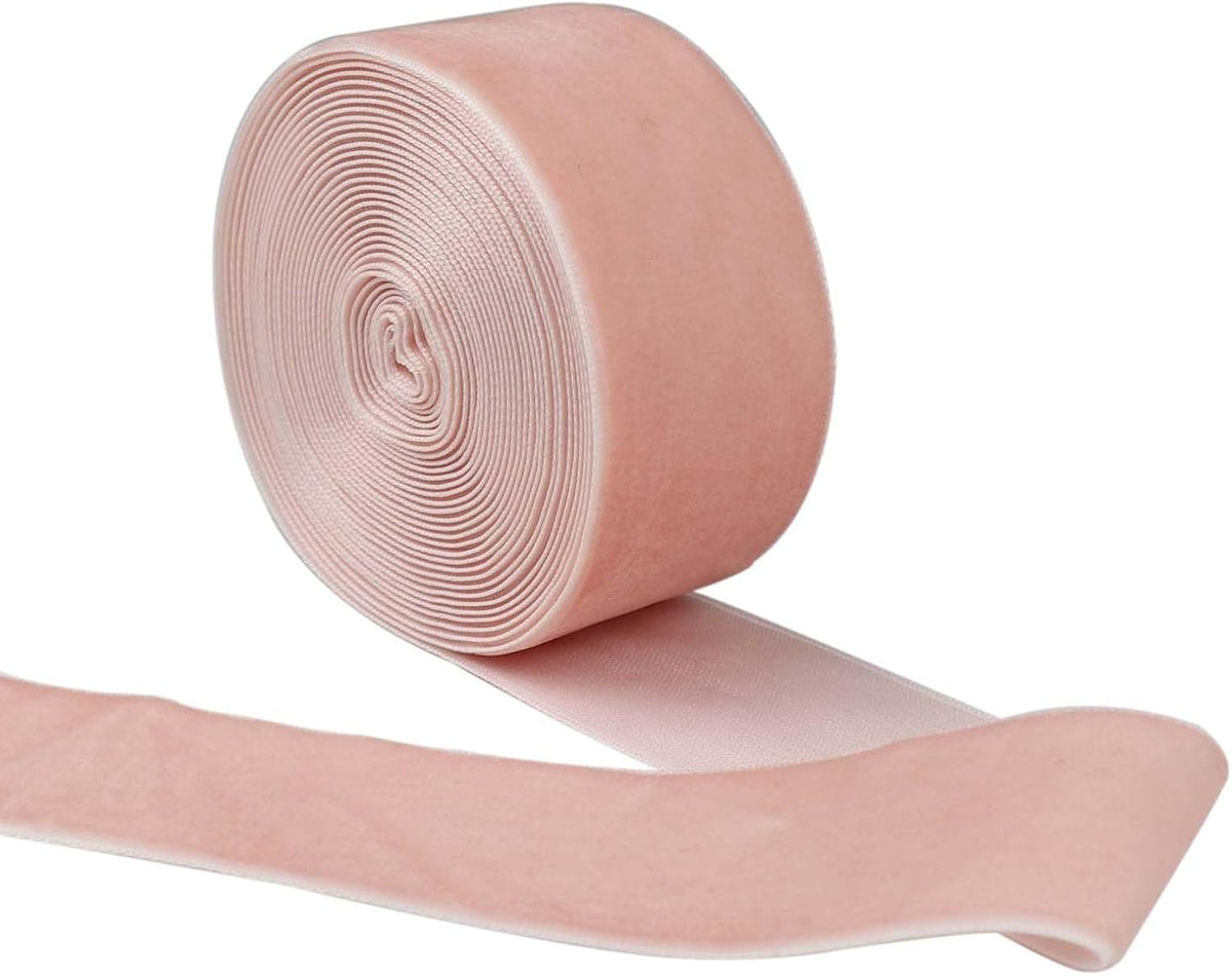 Velvet Ribbon for Gift Wrapping Christmas Decoration (05 (Light Peach),1-1/2'' (38mm) x 5 Yards)