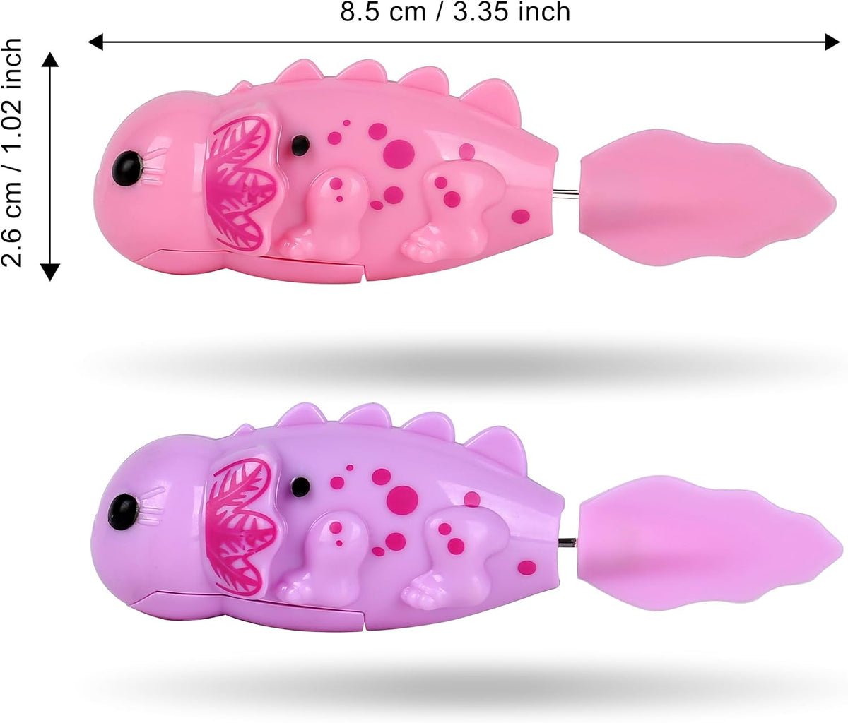 Robotic Pets Alive Swimming Axolotl Electric Baby Axolotl Fish Bath Toys ( 2-Pack Pink /Purple) for Kids 18M+
