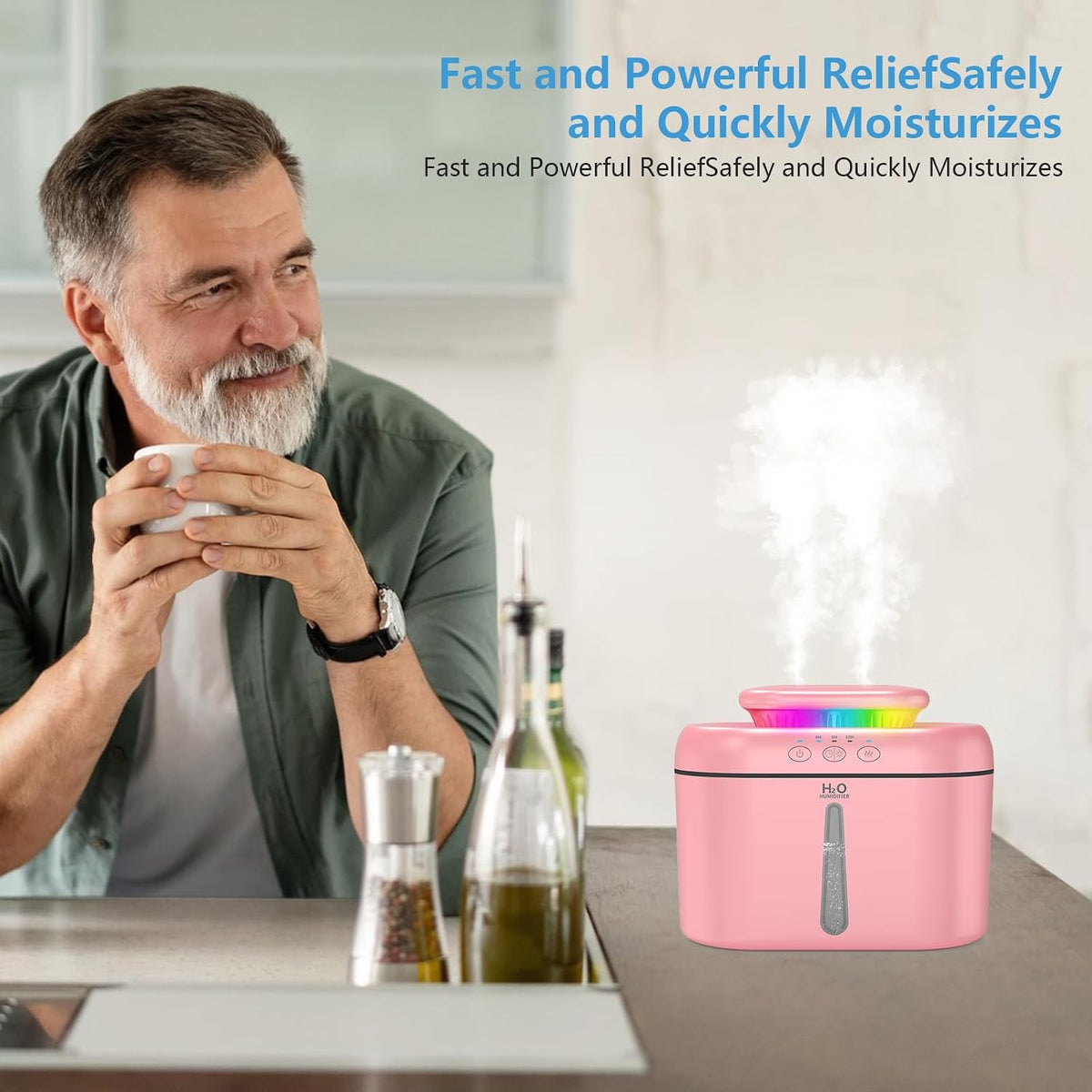 SZO Plant Humidifier Indoor, 2.5L Humidifiers for Bedroom, Pink