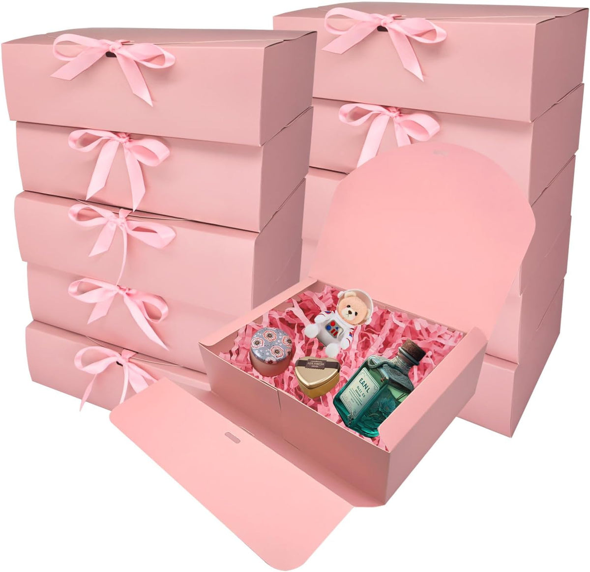 10 PCS Pink Gift Boxes with Lids, 10.6x7.8x3.1 Inch Proposal Boxes