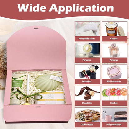 10 PCS Pink Gift Boxes with Lids, 10.6x7.8x3.1 Inch Proposal Boxes