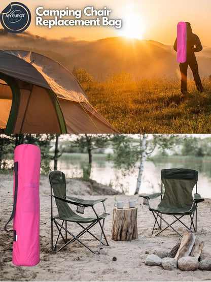 40"x7"x7" (Pink, M) Replacement Bag for Folding Camping Chair, Camp Chairs, Hammock, Yoga Mat, Beach Chair, Umbrella, Tent Bag 420D Oxford Polyester Fabric w/Side Pockets