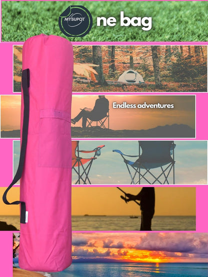 40"x7"x7" (Pink, M) Replacement Bag for Folding Camping Chair, Camp Chairs, Hammock, Yoga Mat, Beach Chair, Umbrella, Tent Bag 420D Oxford Polyester Fabric w/Side Pockets