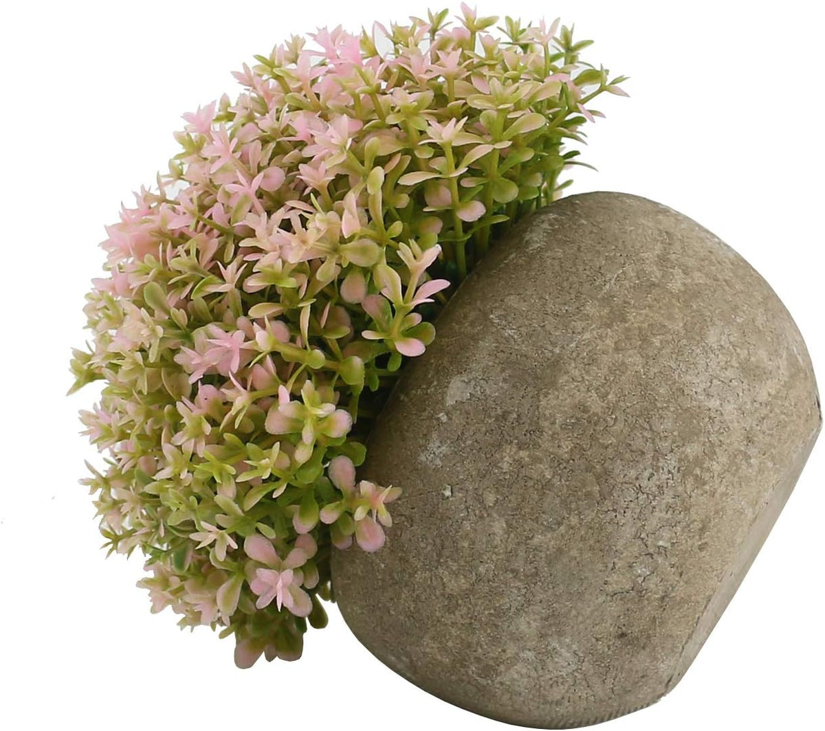 Mini Plastic Faux Plants in Pot/Small Topiary Shrubs Pink