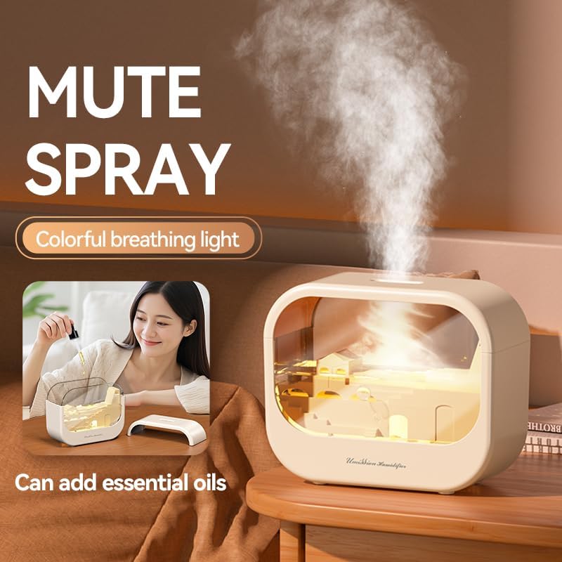 Essential Oil Diffuser, Cute Humidifier with 7 LED Light Colors, Waterless Auto Shut-Off & Timer Setting Cool Mist Humidifier Diffuser for Spa Home Yoga Office Bedroom(Pink)
