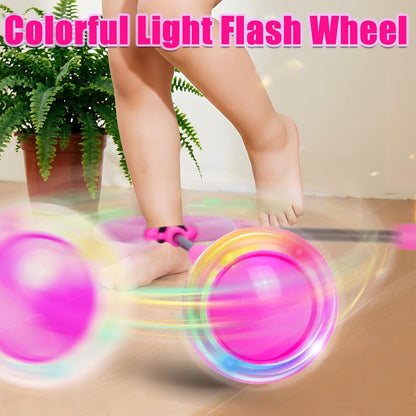 Skip Ball, Portable Foldable Colorful Flash Wheel Swing Ball
