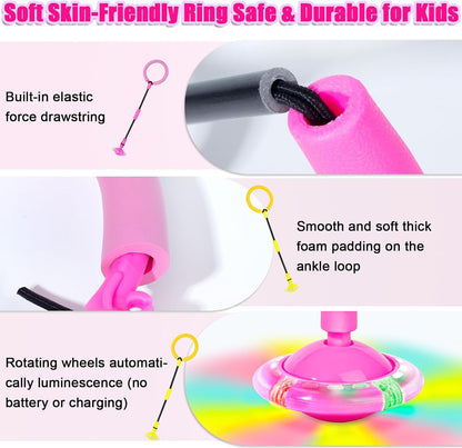 Skip Ball, Portable Foldable Colorful Flash Wheel Swing Ball