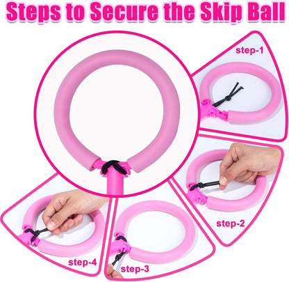 Skip Ball, Portable Foldable Colorful Flash Wheel Swing Ball