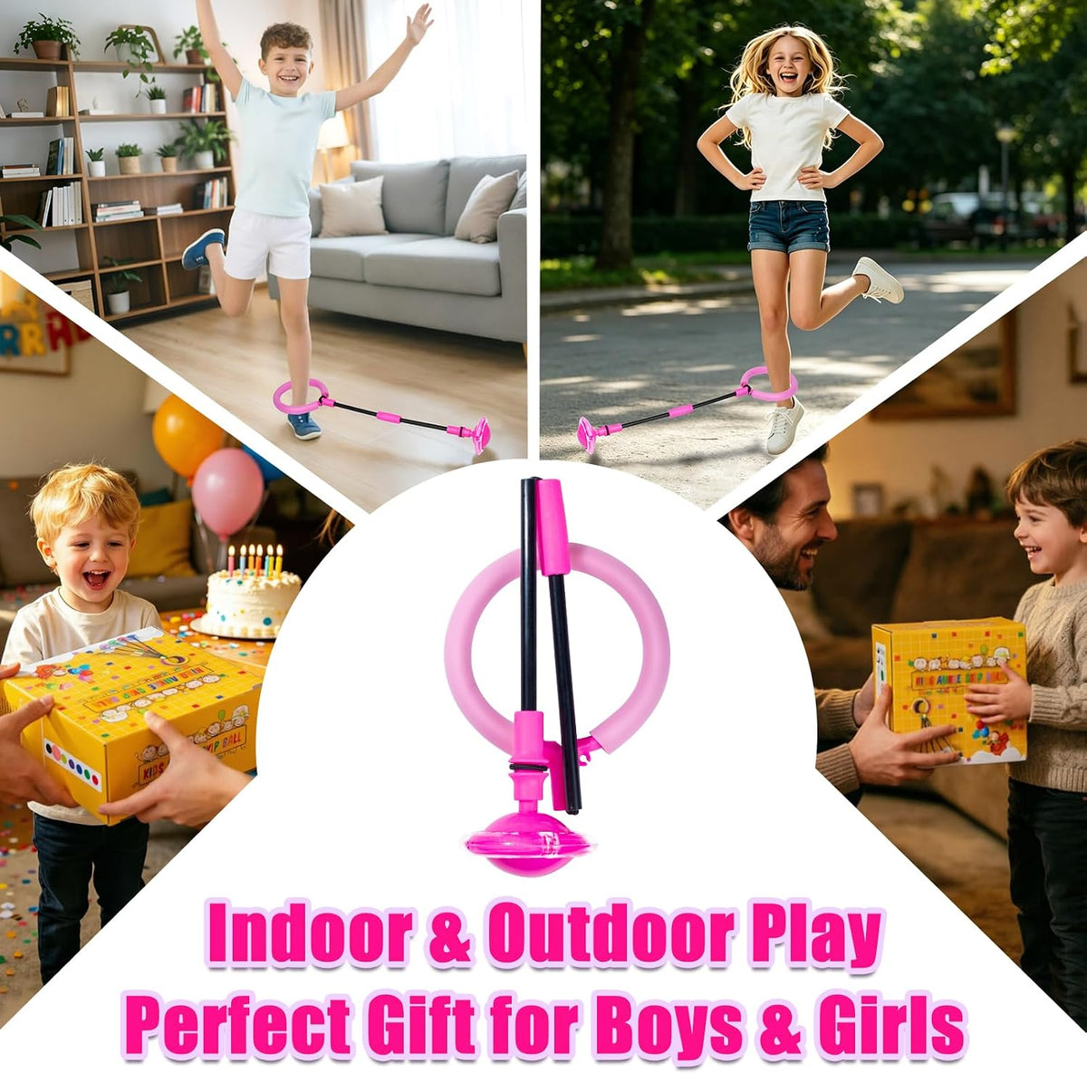 Skip Ball, Portable Foldable Colorful Flash Wheel Swing Ball