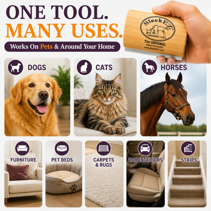 SleekEZ Dog Brush for Shedding | Patented Deshedding Dog Brush | Pet Hair Remover for Short, Medium & Long Coats | Made in USA | 5 Inch