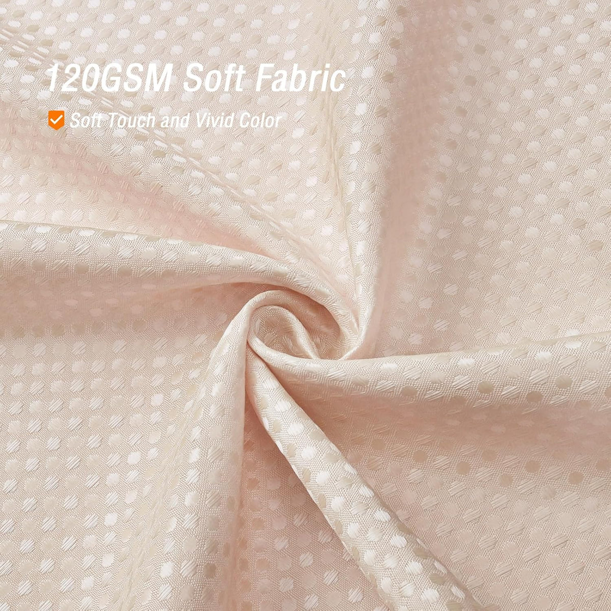 Blush Pink Cloth-Textured Shower Curtain, Hotel Style, 72 X 72