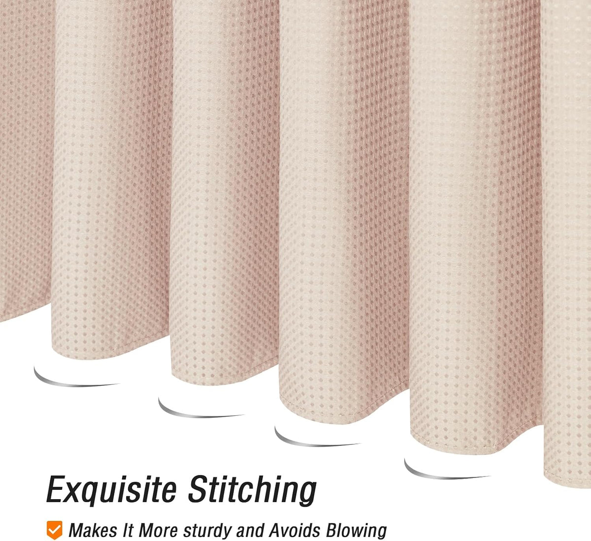 Blush Pink Cloth-Textured Shower Curtain, Hotel Style, 72 X 72