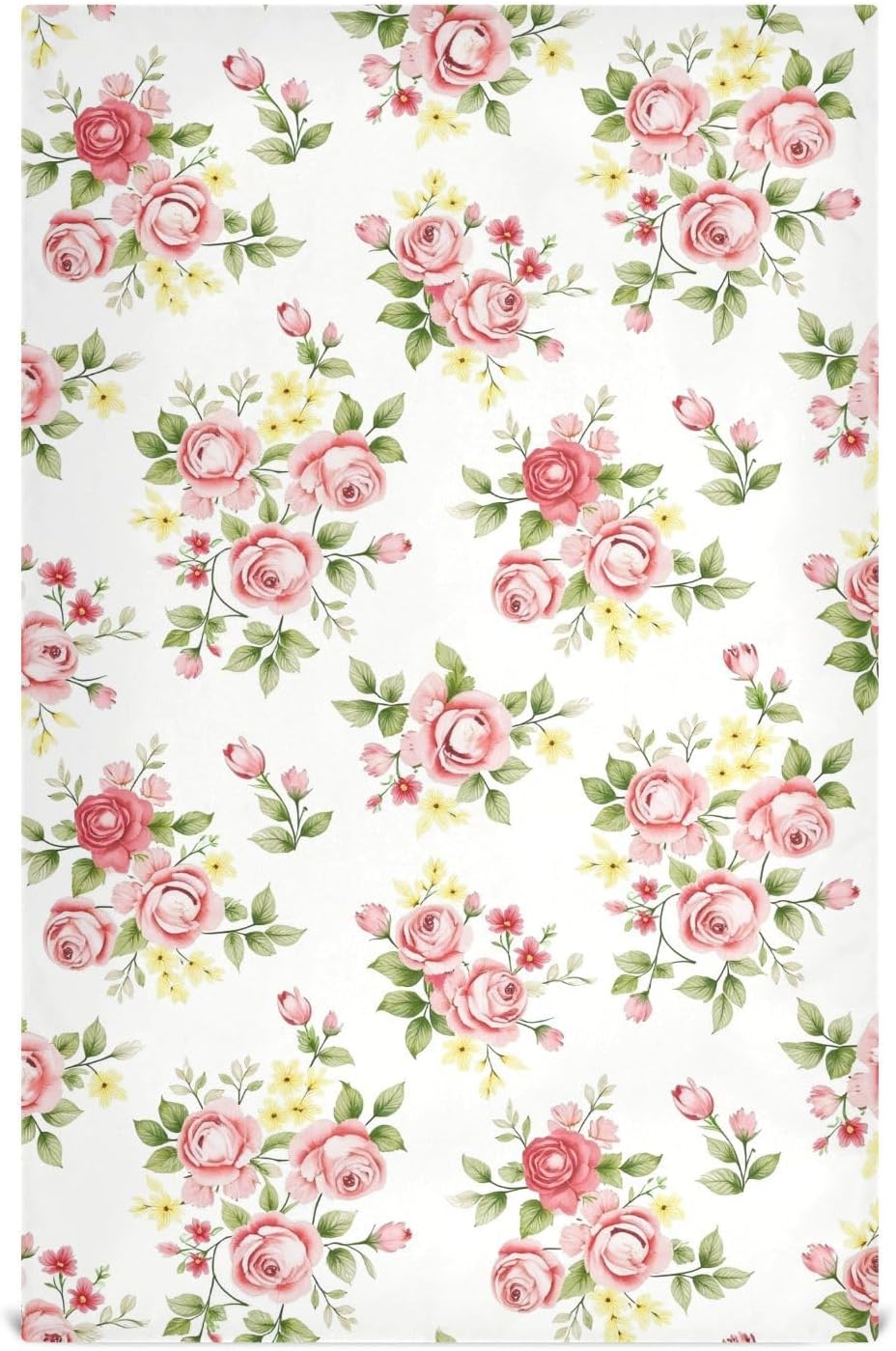 Flower Kitchen Towels 4 Pack, Pink Rose Flower Floral Dish Towels Dishcloth 18x28 Inch for Kitchen Household Cleaning
