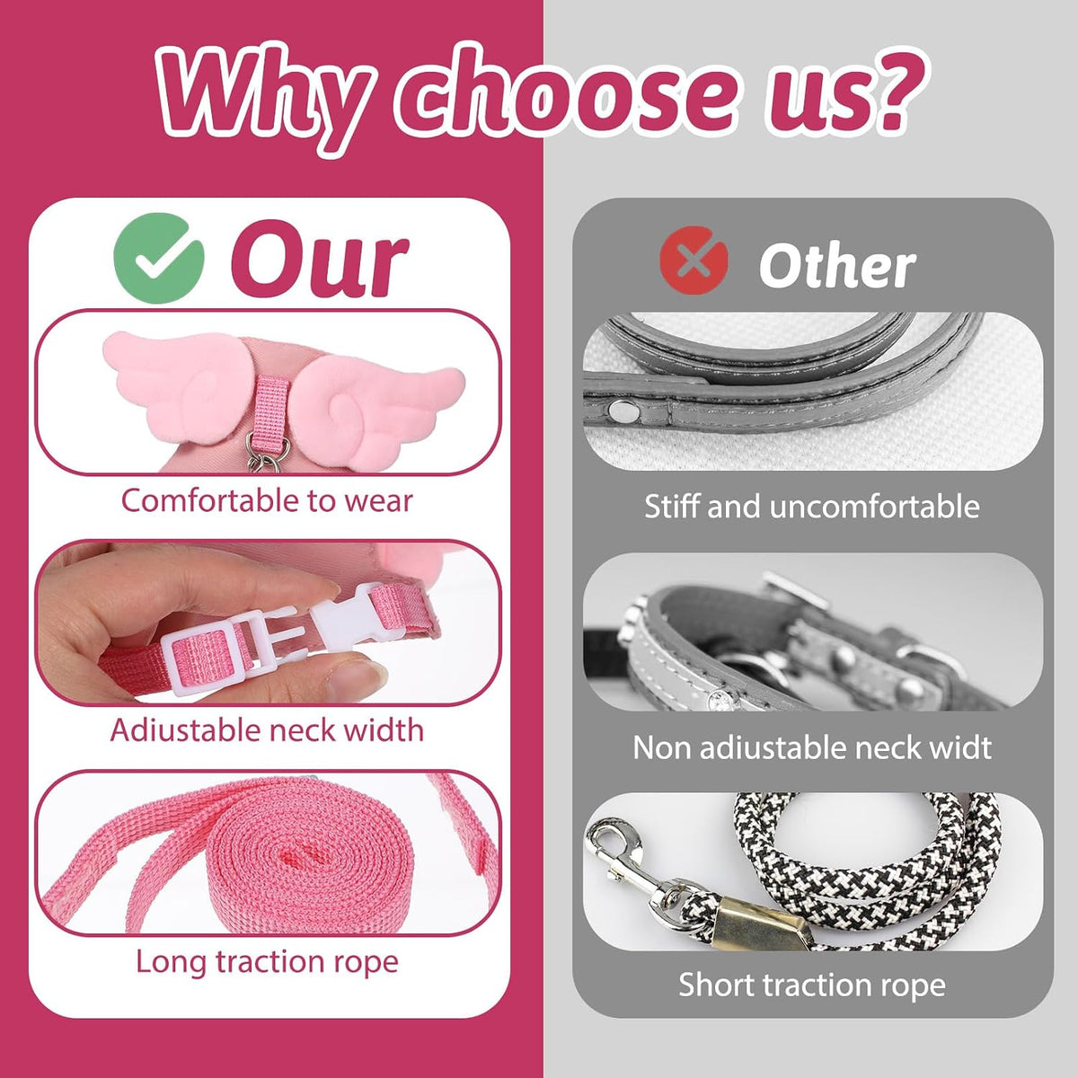 Ferret Harness and Leash Set Small Animals Vest Harness Soft-Harness Leash Vest Set with Bell Guinea Pig Clothes for Baby Ferret Rats Hamster Teacup Chihuahua Mouse Small Pet