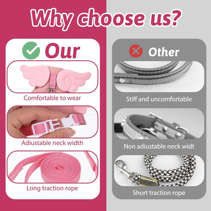 Ferret Harness and Leash Set Small Animals Vest Harness Soft-Harness Leash Vest Set with Bell Guinea Pig Clothes for Baby Ferret Rats Hamster Teacup Chihuahua Mouse Small Pet