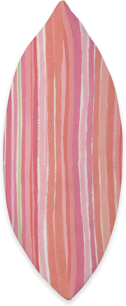 Pastel Pink Peach Vertical Stripe Pattern Cute Summer Throw Pillow