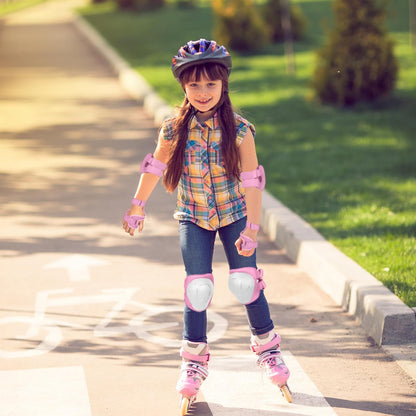Kids/Youth Knee Pads and Elbow Pads Set for Kids 3-14 Years Boys Girls Protective Gear Set Adjustable Knee Pads, Elbow Pads, Wrist Guards Skateboard Skating Skiing Cycling Biking Running Scooter