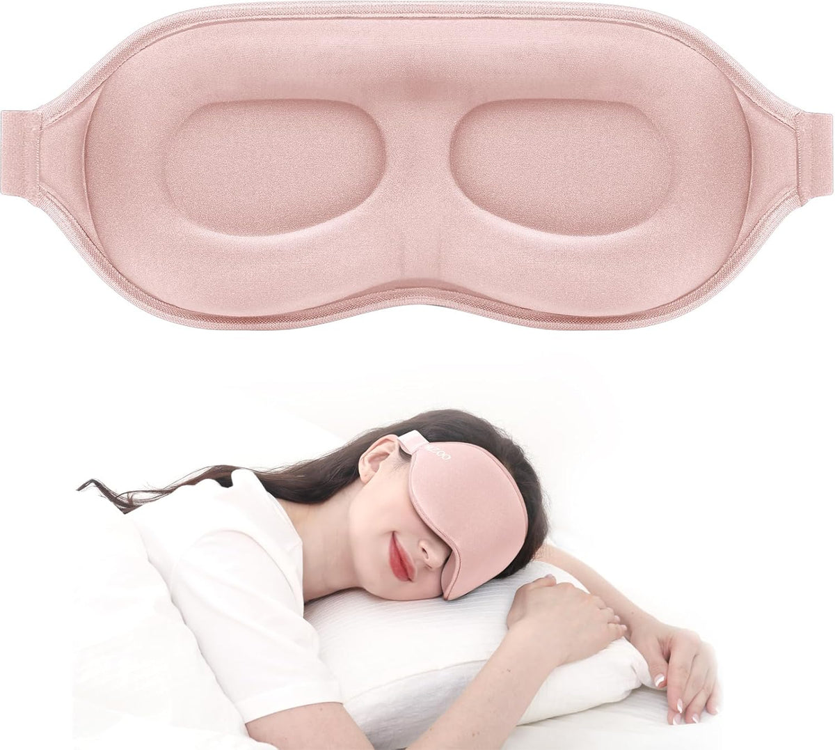 Luxury Sleep Mask, 3D Spacious for Long Lashes Blocking Light