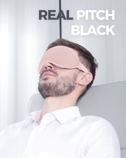 Luxury Sleep Mask, 3D Spacious for Long Lashes Blocking Light