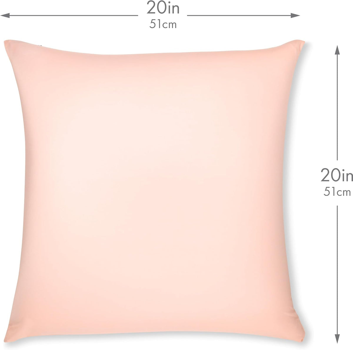 20" x 20" Throw Pillow - Cream Peach: 1 PCS Luxurious Premium Microbead Pillow with 85/15 Nylon/Spandex Fabric. Forever Fluffy, Outstanding Beauty & Support. Silky, Soft & Beyond Comfortable