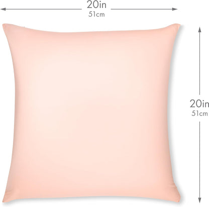 20" x 20" Throw Pillow - Cream Peach: 1 PCS Luxurious Premium Microbead Pillow with 85/15 Nylon/Spandex Fabric. Forever Fluffy, Outstanding Beauty & Support. Silky, Soft & Beyond Comfortable
