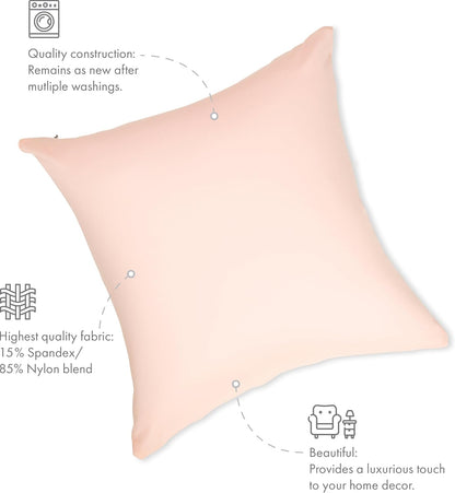 20" x 20" Throw Pillow - Cream Peach: 1 PCS Luxurious Premium Microbead Pillow with 85/15 Nylon/Spandex Fabric. Forever Fluffy, Outstanding Beauty & Support. Silky, Soft & Beyond Comfortable