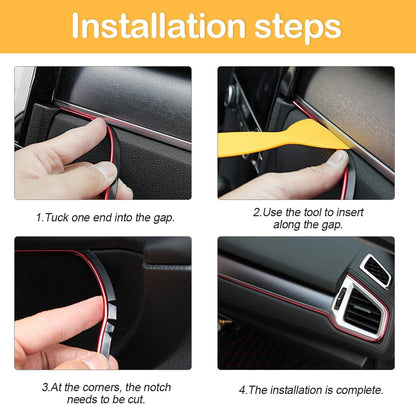 33FT PVC Car Interior Moulding Trim, Pink