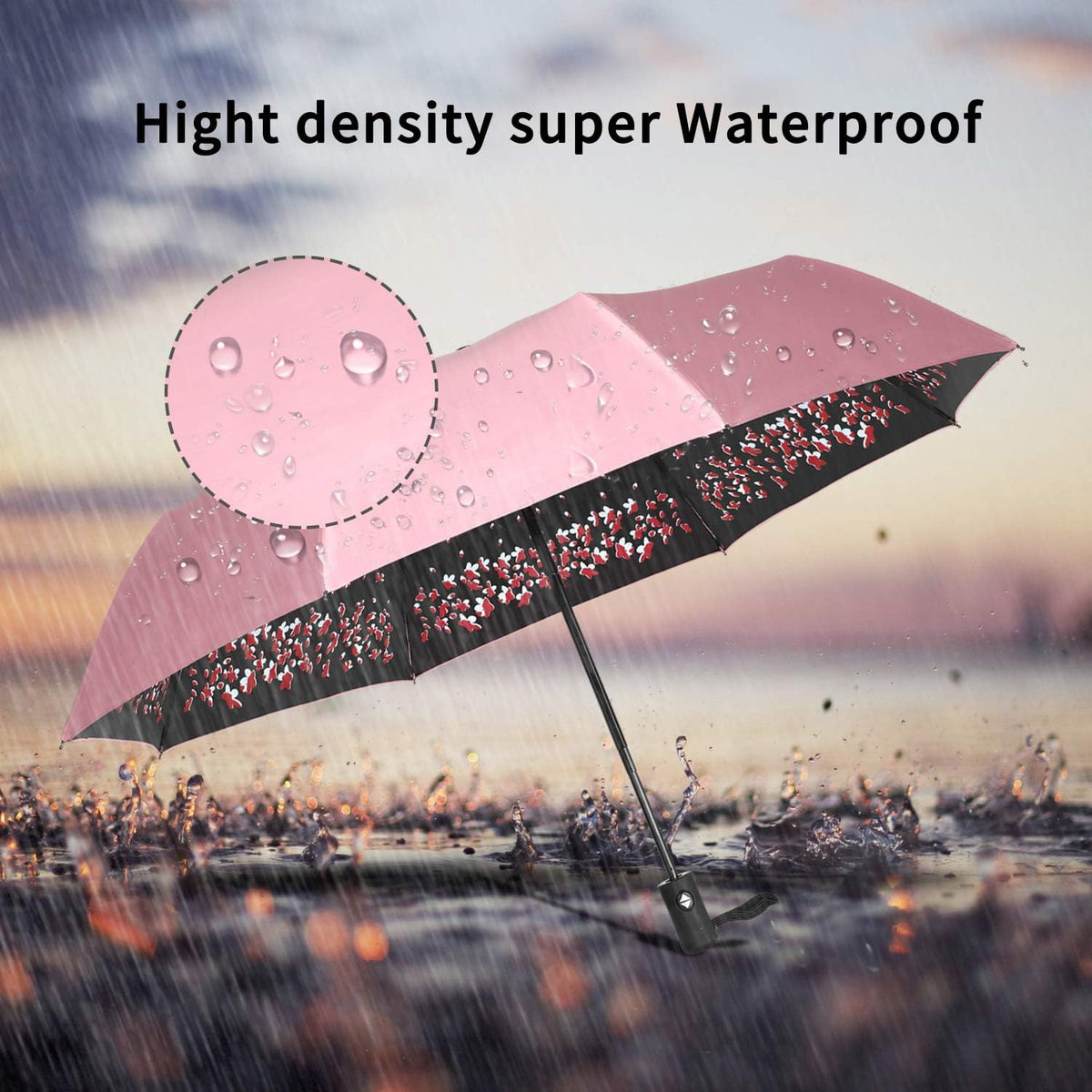 Sun Umbrella-Auto Open Close Folding Rain Umbrella,Waterproof Travel Women Parasol Automatic Umbrellas