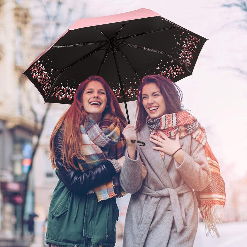 Sun Umbrella-Auto Open Close Folding Rain Umbrella,Waterproof Travel Women Parasol Automatic Umbrellas