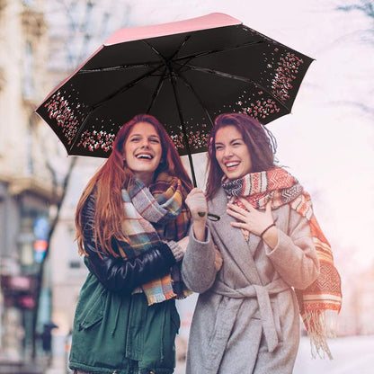 Sun Umbrella-Auto Open Close Folding Rain Umbrella,Waterproof Travel Women Parasol Automatic Umbrellas