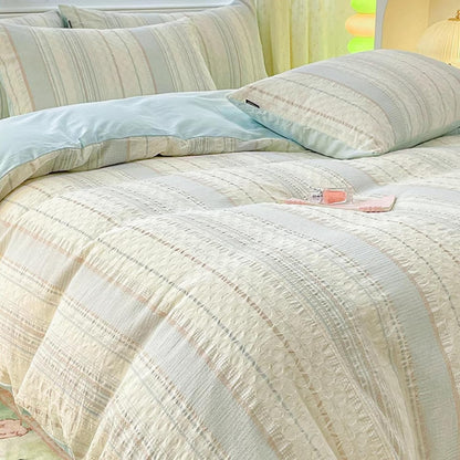 Pure Cotton Stripy Pillow Covers Set of 2, Soft Breathable Pillow Cases Bedding Essentials for Home Dorm (Queen 30" x 20",Pink Stripes)