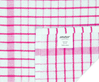 Kitchen Dish Cloths Set of 8 - Ultra Soft, Highly Absorbent, Quick-Drying Terry Cotton Dishcloths 12"x12" Inch Wash & Cleaning Cloths for Kitchen & Dishwashing (Pink)