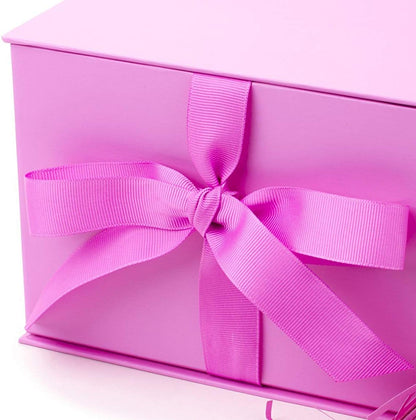 Medium Gift Box with Lid and Shredded Paper Fill (Light Pink 7 inch Box) for Anniversaries, Bridal Showers, Bachelorette, Bridesmaids Gifts, Valentine's Day, All Occasion