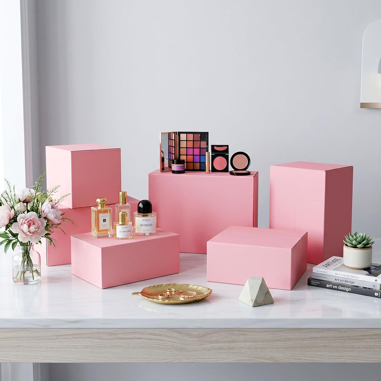 8x8x4 Medium Shipping Boxes, 30 Pack Pink Cardboard Mailer Box, Gift Boxes for Packaging Small Business