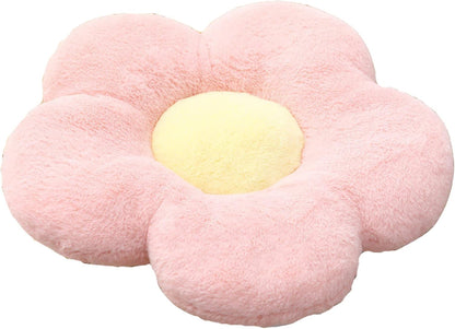 Cute Flower Cushion Plush Floor Pillow Casual Comfortable Pillow Office Living Room Bed Decoration Cushion Simple Room Decoration (Pink, 40cm)
