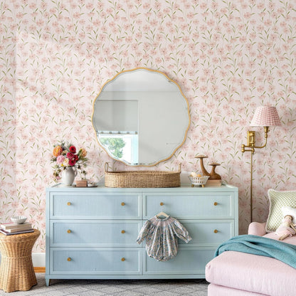 JiffDiff Pink Daisy Peel and Stick , Floral Self-Adhesive Contact Paper for Bedroom, Bathroom and Cabinets Wall Decor(118" X 17.3", Pink Floral)