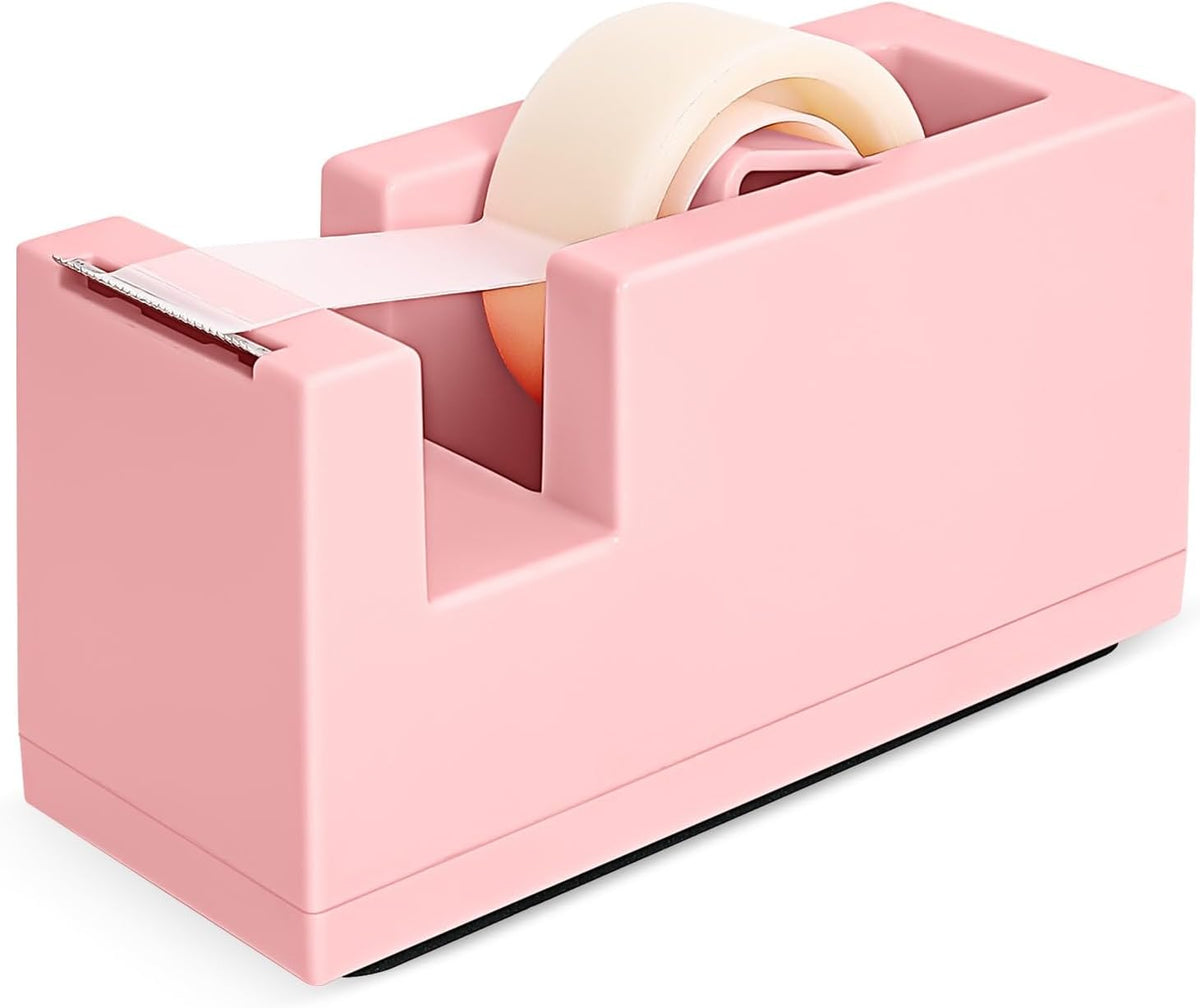 1 Desktop Stapler & 1 Tape Dispenser,Pink Stapler