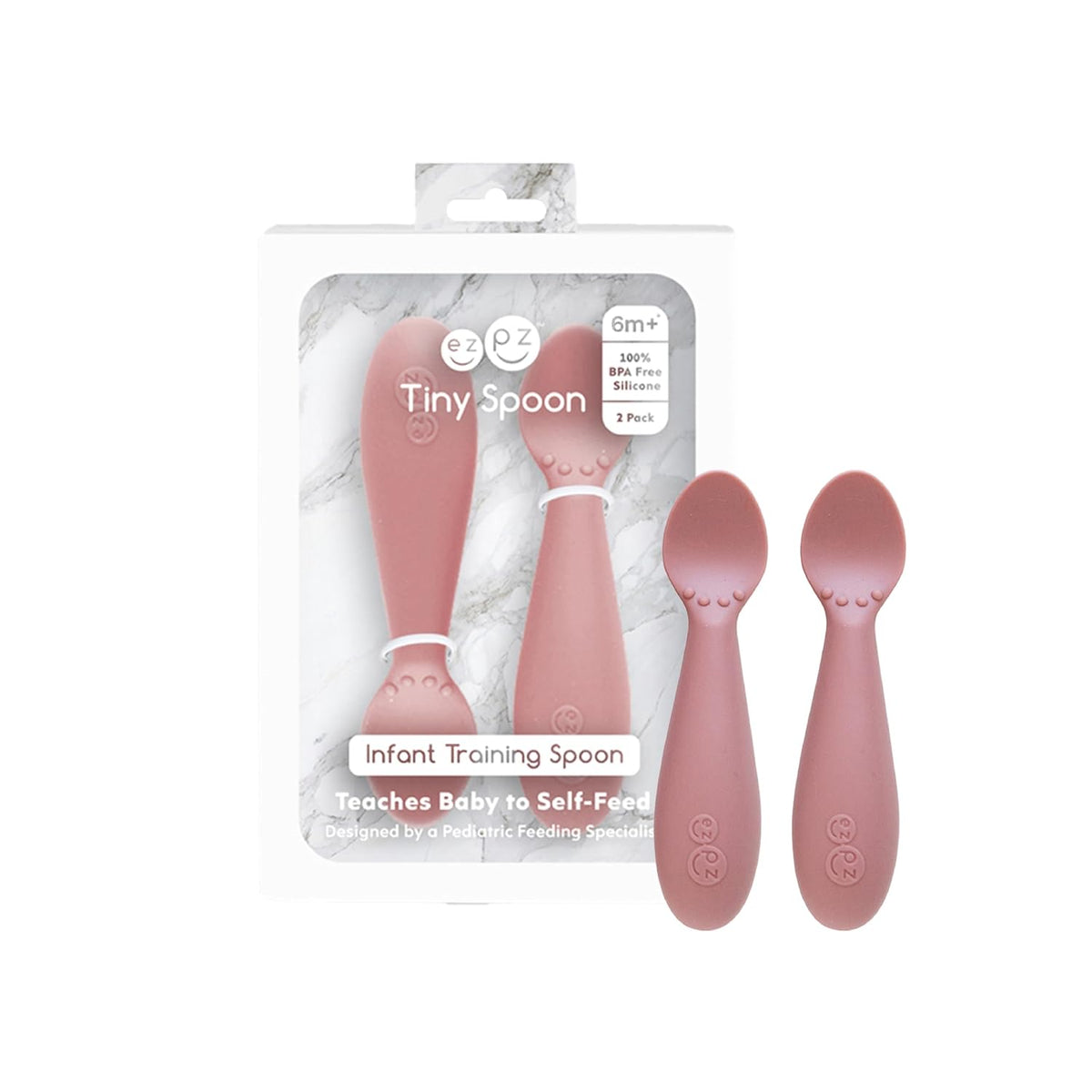 Tiny Spoon (2 Pack in Blush) - 6 Months+ - Baby Led Weaning Essentials